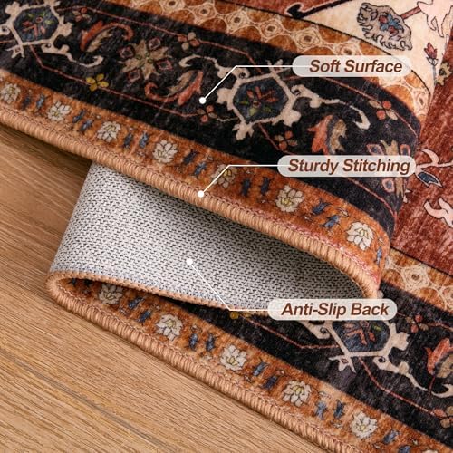 Tangsoo Oriental 2x3 Washable Rugs for Entryway, Non Slip Small Area Rug - Image 6