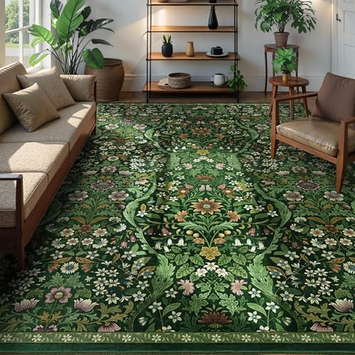 8x10 Large Area Rug Floral Botanical Boho Carpet for Living Room by NakedCloud