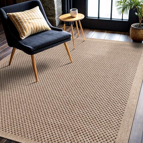 CAMILSON Easy Jute Rug 5x7, Indoor Outdoor Natural Color Fiber Area Rugs for Living Room Patio and Kitchen Rug, Sisal Boho Woven Design, Easy-Cleaning, Washable Outside Carpet Alfombras para(5 x 7) - Image 5