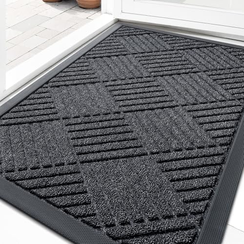 OLANLY Front Door Mat Outside Entrance 33x21, Waterproof Heavy-Duty Doormat by OLANLY