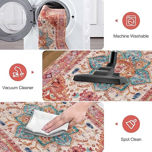 Yamaziot Washable Runner Rug, 2x10 Non-Slip Boho Hallway Kitchen Rug - Image 7