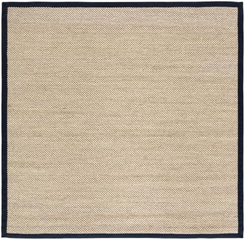 SAFAVIEH Natural Fiber Square Rug 6', Sisal Textured Navy NF143N by Unknown