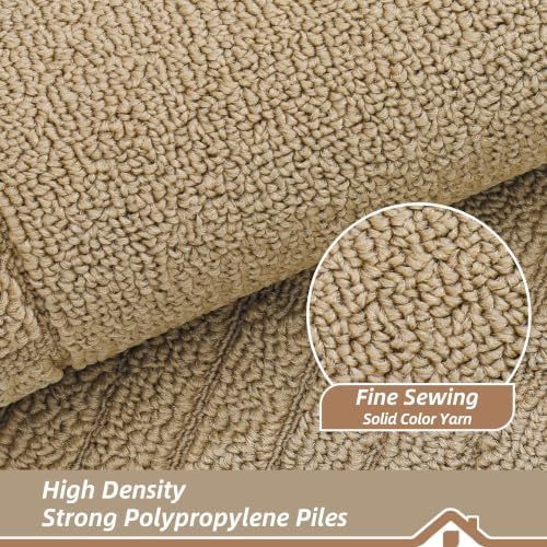 BEQHAUSE Kitchen Rugs Non Slip Washable 2PCS, 24"x35"+24"x60", Beige - Image 6