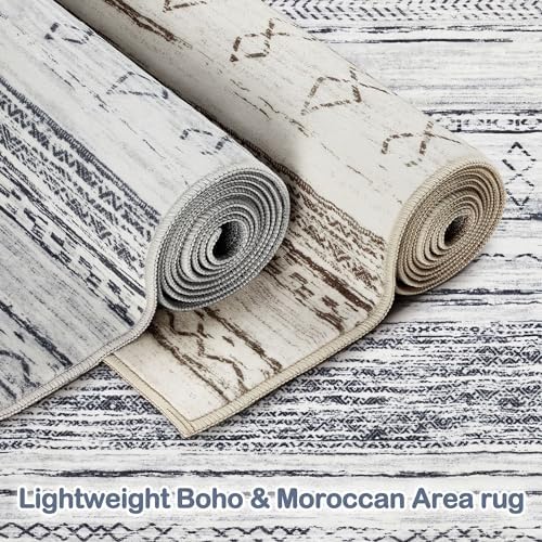 Tortania Area Rug Living Room Rugs - 12x15 Washable Large Soft Neutral Boho Moroccan Bohemian Farmhouse Rug Indoor Floor Carpet for Bedroom Under Dining Table Home Office Decor - Grey - Image 6