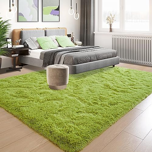Tepook 5x8 Fluffy Grass Green Rugs for Living Room Bedroom - Image 2