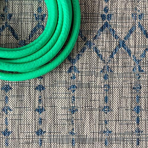 JONATHAN Y Moroccan Geometric Indoor Outdoor Square Area Rug 3X3 Light Gray/Navy, Ourika Textured Weave for Backyard, Patio, Porch, Easy-Cleaning, High Traffic, Pet-Friendly, Non-Shedding SMB108A-3SQ - Image 3