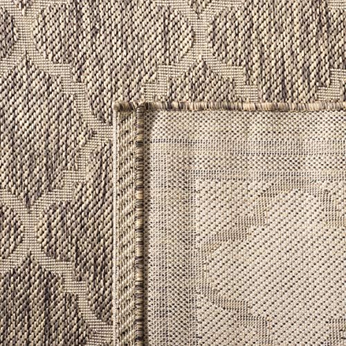 SAFAVIEH Washable Rug Outdoor Courtyard Collection - 6'7" x 9'6", Brown & Bone, Non-Shedding & Easy Cleaning, Ideal for Patio, Backyard, Mudroom (CY6918-242) - Image 4