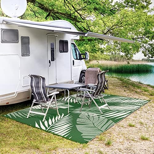 GENIMO Outdoor Rug, Waterproof Plastic Rugs for Patio, 5'x8' Dark Green - Image 5