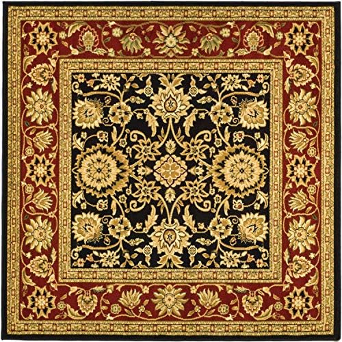 SAFAVIEH Lyndhurst Square Rug 6', Black & Red LNH212G - Image 3
