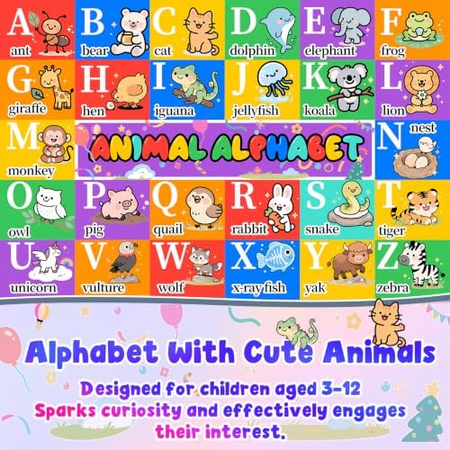 ABC Rug, Kids Alphabet Rug for Playroom, Classroom 4x6 ft - Image 2