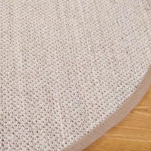 SAFAVIEH Natural Fiber Oval Rug 6x8 Textured, Marble & Linen NF143B - Image 4