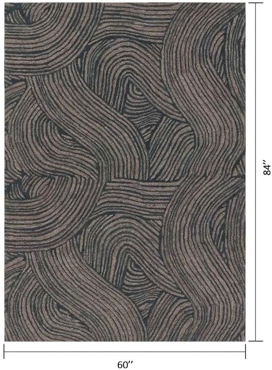 Dark Whirl Texture 5x7 ft Dark Slate Area Rug for Living Room Office - Image 2