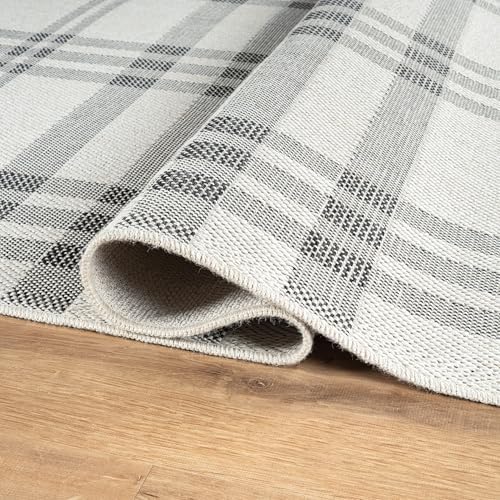 CAMILSON Easy Jute Rug 8x10, Indoor Outdoor Off-White Color Fiber Area Rugs for Entry, Living Room and Bedroom Rug, Checkred Boho Woven Design, Easy-Cleaning, Washable Outside Carpet (8 x 10) - Image 3