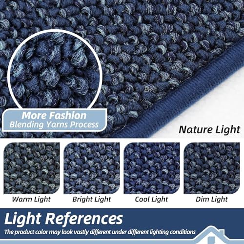 BEQHAUSE Dirt Trapper Door Mat 20" x 32", Non-Slip Washable Doormats, Blue - Image 5