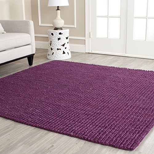 SAFAVIEH Natural Fiber Square Rug 8', Jute Knotted Purple NF447B by Unknown
