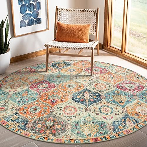 Lahome Moroccan Washable Round Area Rug, Soft Round Rugs 6ft Ultra-Thin by Lahome