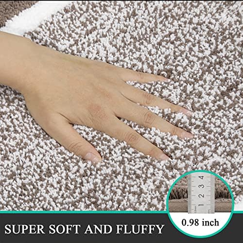 Pauwer Bathroom Rugs Sets 2 Piece, Non Slip Washable Bath Mat, Coffee - Image 4