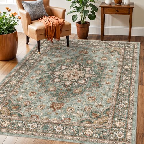 3x5 Living Room Area Rug: Vintage Floral Washable Non-Slip Rug for Bathroom by TOPRUUG