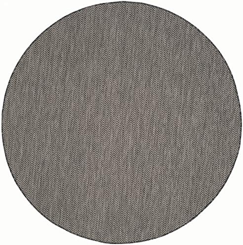 SAFAVIEH Courtyard Outdoor Round Rug 10', Modern Black & Beige CY8022-36621 - Image 2