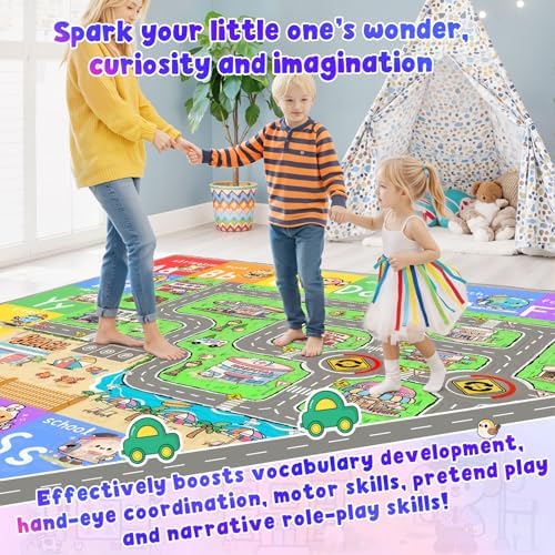 Kids Car Road Rug for Playroom, Classroom 5x7 - Image 3