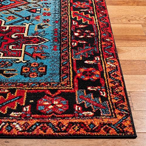 SAFAVIEH Vintage Hamadan Area Rug 11'x15', Red & Light Blue VTH211Q - Image 4