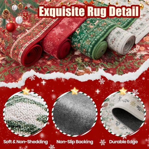 Christmas Runner Rug 2x5, Washable Rugs for Bedroom (2'x5', Grey) - Image 7