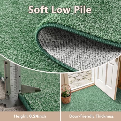 3x5 Green/White Area Rug Washable Non-Slip Soft Thin for Bedroom Kitchen - Image 5