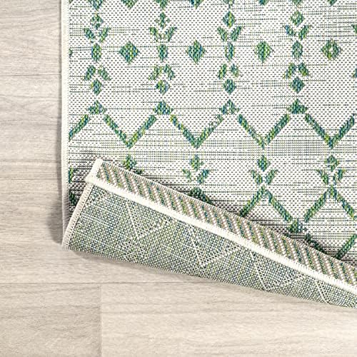 JONATHAN Y Moroccan Geometric Indoor Outdoor Area Rug 5X8 Green/Ivory, Ourika Textured Weave for Backyard, Patio, Porch, Easy-Cleaning, High Traffic, Pet-Friendly, Non-Shedding (SMB108R-5) - Image 5