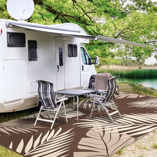 GENIMO Outdoor Rug, Waterproof Plastic Rugs 10'x14' for Camping Coffee - Image 5