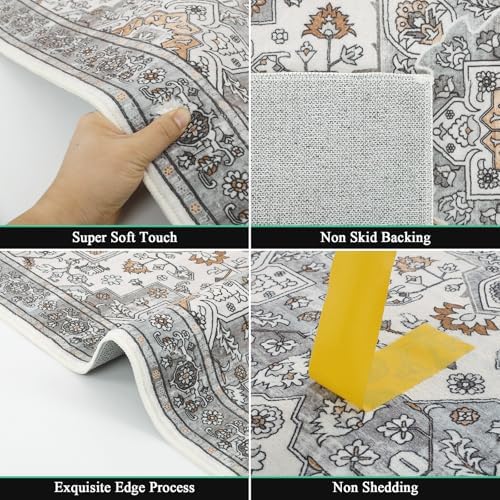 HEBE Hallway Runner Rug 2'x8', Washable Non Slip Kitchen Rug Runner - Image 3