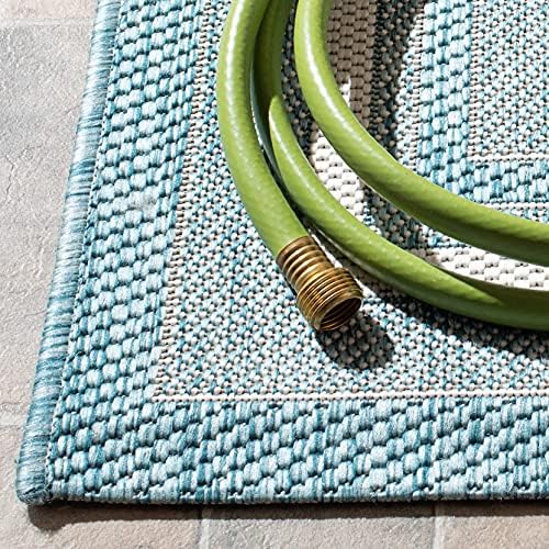 SAFAVIEH Courtyard Outdoor Area Rug 5'3"x7'7", Ivory & Aqua CY8475-53612 - Image 4