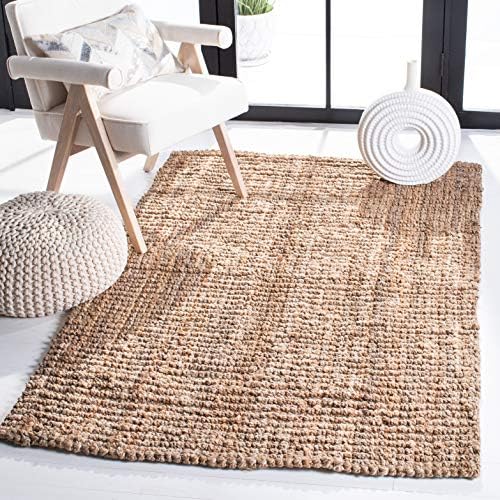 SAFAVIEH Natural Fiber Square Rug 4' Jute Knotted, Natural NF447A by Unknown