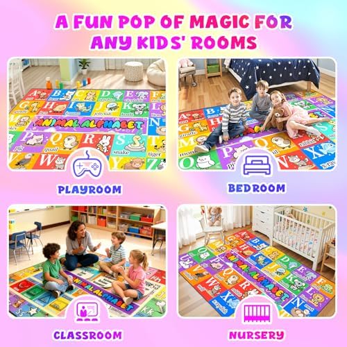 ABC Rug, Kids Alphabet Rug for Playroom, Classroom 4x6 ft - Image 5