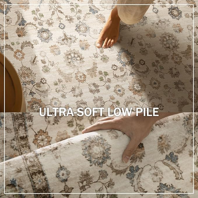 Washable Runners for Hallways Kitchen Rug: 2'6"x8' Kitchen Runner Stain Resistant Non Slip Low Pile Soft Carpet Runners for Hallways Bedroom Entryway Indoor Beside Bathroom Laundry Room - Image 5