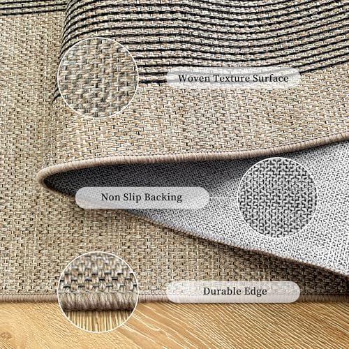 Easy Jute Rug for Pet Homes: 4x6 Outdoor Rug - Black Stripes - Image 6