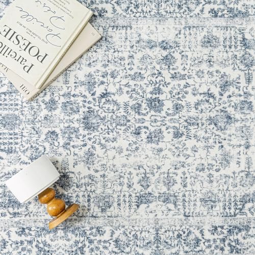 PureCozy Navy Blue Area Rug 8x10 Vintage Floral - Image 4