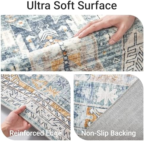 befbee Washable 5x7 Area Rug Non Slip Stain Resistant Rug for Living Room - Image 3