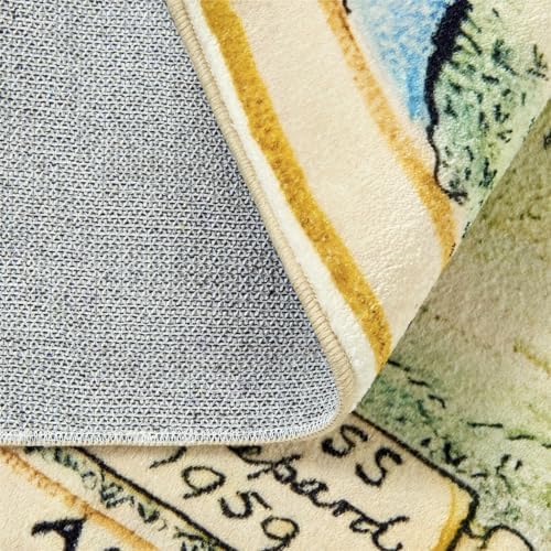 Estmy 6x9 Washable Nursery Rug, Cute Woodland Kids Play Mat for Girls Boys Neutral Soft Crawling Play Mat for Classroom Children Toddlers Bedroom Stain Resistant Easy to Clean, 100 Acre Wood Map Rug - Image 6