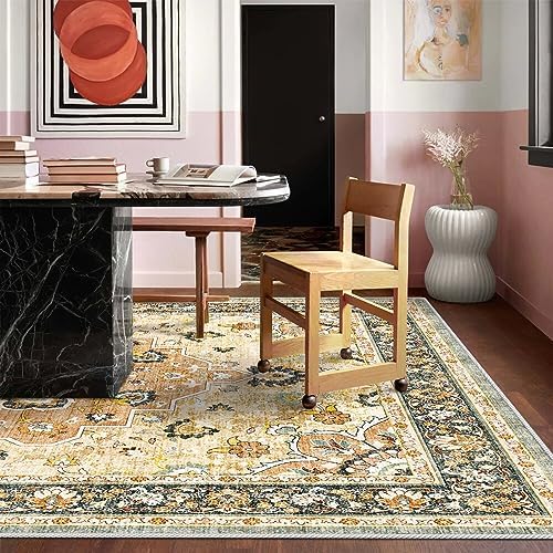 Large 9x12 Area Rugs: Non-Slip Rug Vintage Distressed Indoor Accent Rug - Image 4
