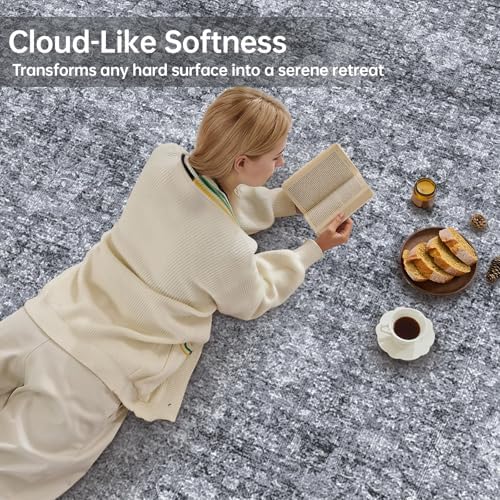 Sasttie 5x7 Area Rugs, Ultra-Soft Washable Rug for Living Room, Black Grey - Image 4