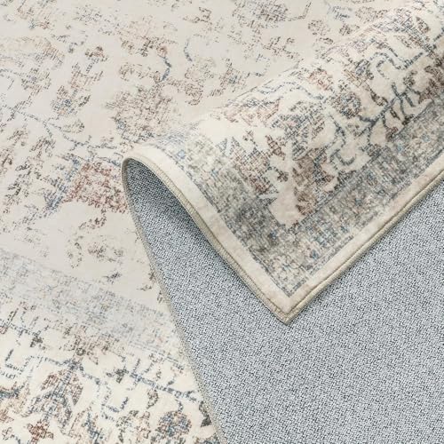 PureCozy Taupe Area Rug 5x8 Vintage Floral - Image 6