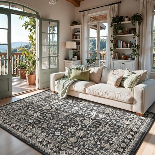 Grey Area Rug 4x6 for Living Room Bedroom by WelcometoBabovid