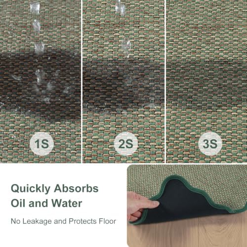 KIMODE Kitchen Rugs and Mats Set of 3 Scalloped Kitchen Runner for Floor - Image 5