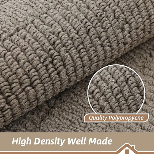 BEQHAUSE 30x18 Inch Kitchen Rugs Non Slip Washable Kitchen Sink Rug, Taupe - Image 5