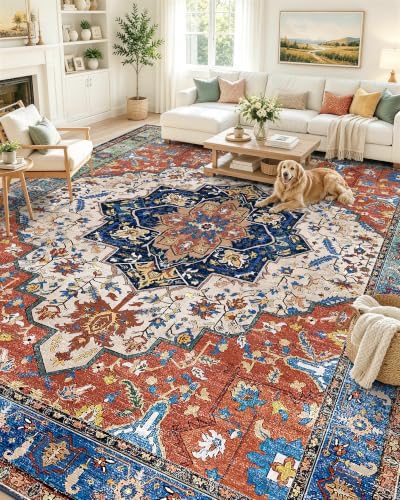 OLANLY 9x12 Washable Area Rug, Soft Non Slip Carpet for Bedroom Living Room by OLANLY