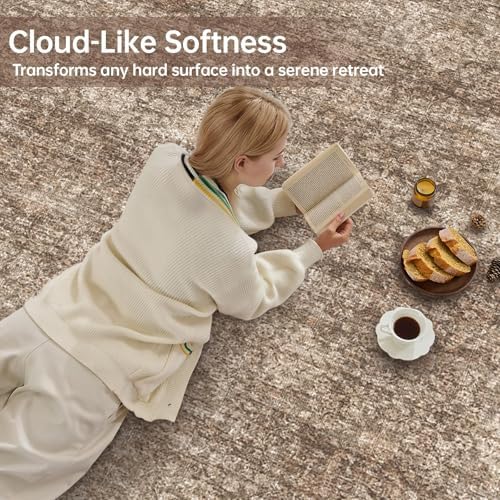 Sasttie 4x6 Area Rugs, Ultra-Soft Washable Rug for Living Room, Dark Brown - Image 4