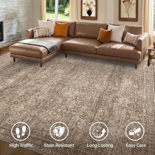 Sasttie 4x6 Area Rugs, Ultra-Soft Washable Rug for Living Room, Dark Brown - Image 3