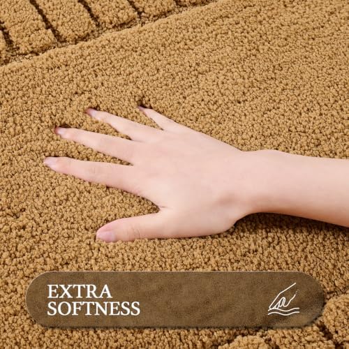 Pauwer Bathroom Rugs Sets 3 Piece, Microfiber Bath Mat Set, Mustard - Image 3