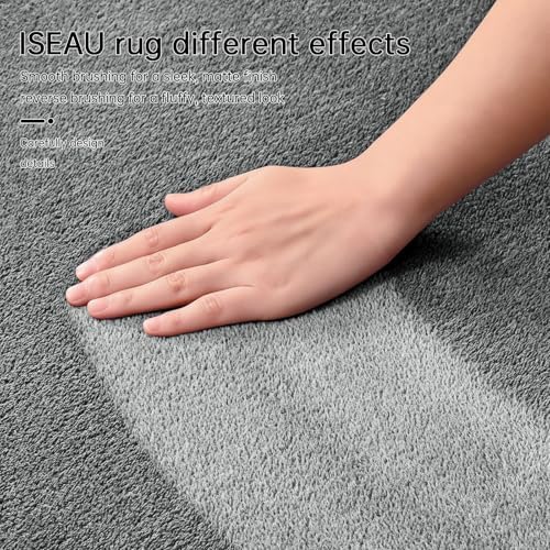 ISEAU 2x6 Soft Runner Rug for Hallway, Washable and Non-Slip, Grey - Image 3