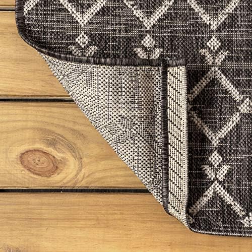 JONATHAN Y Moroccan Geometric Indoor Outdoor Area Rug 8X10 Black/Gray, Ourika Textured Weave for Backyard, Patio, Porch, Easy-Cleaning, High Traffic, Pet-Friendly, Non-Shedding (SMB108F-8) - Image 5